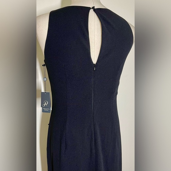 Adrianna Papell | High Low Crepe Halter Gown | Organza Draping | Women’s 10 - Picture 9 of 9